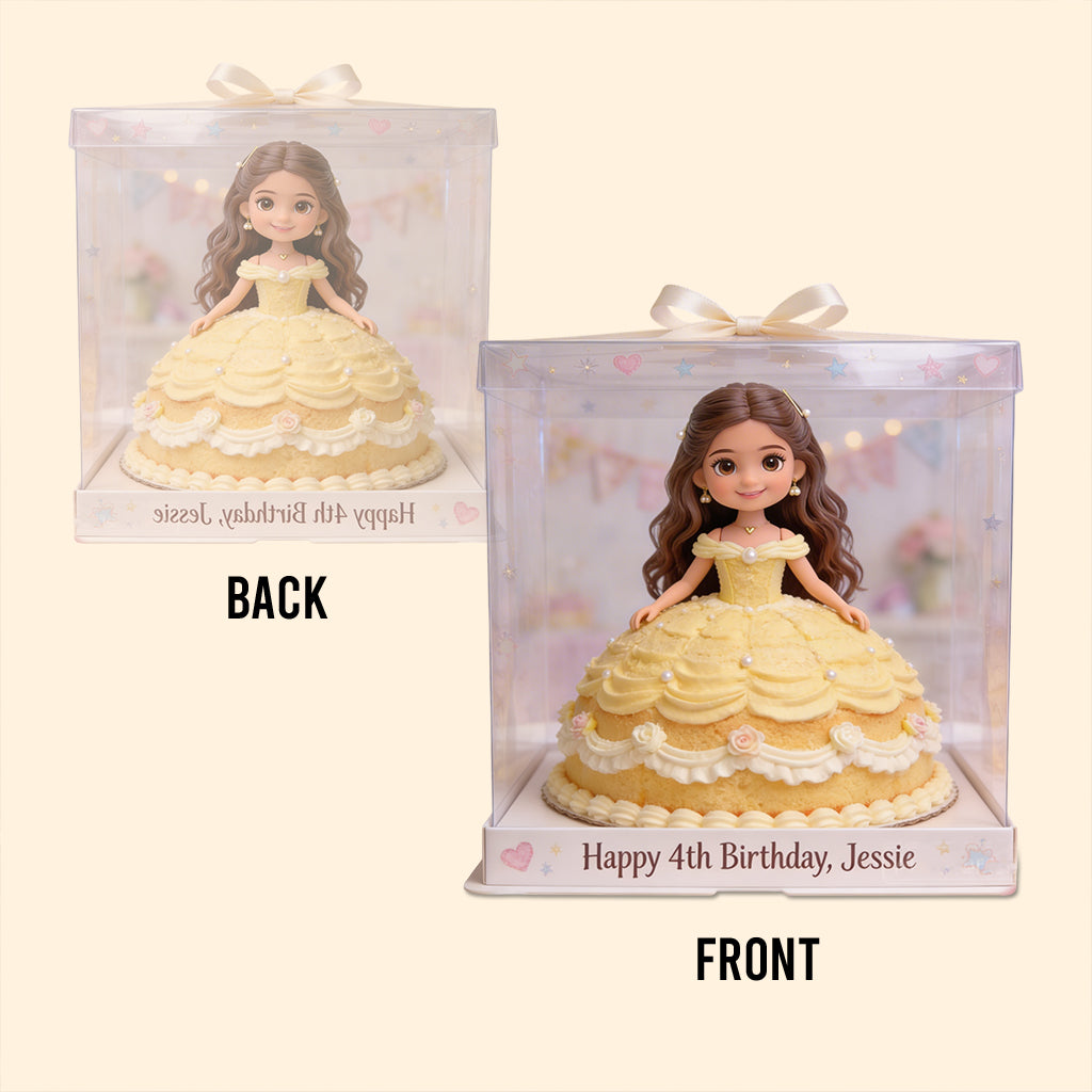 Princess Doll Birthday Cake - Personalized Kid Custom Shaped Acrylic Plaque