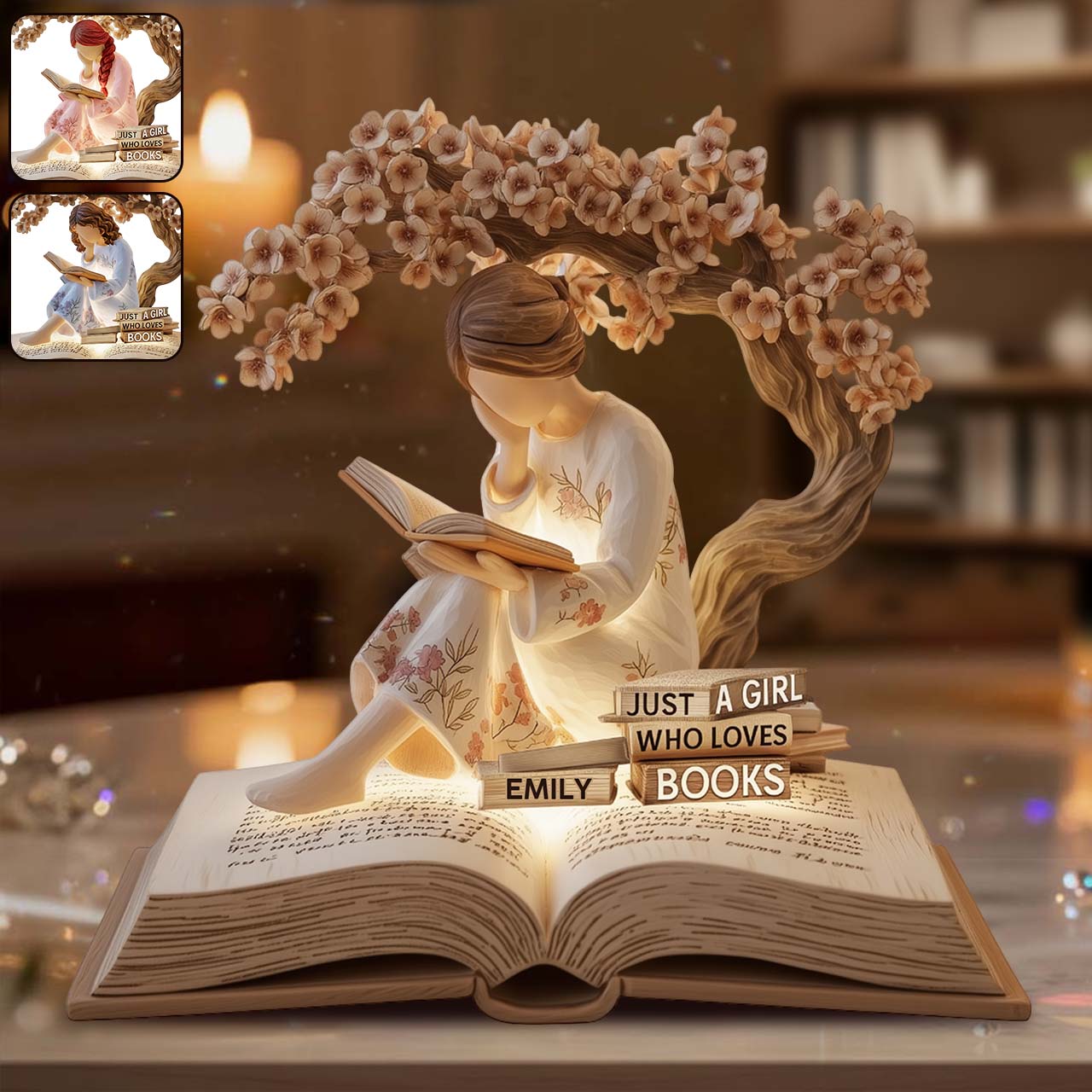 Just A Girl Who Loves Books - Personalized Book Custom Shaped Acrylic Plaque