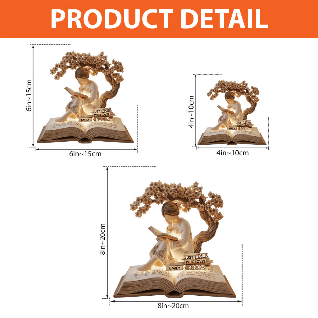 Just A Girl Who Loves Books - Personalized Book Custom Shaped Acrylic Plaque