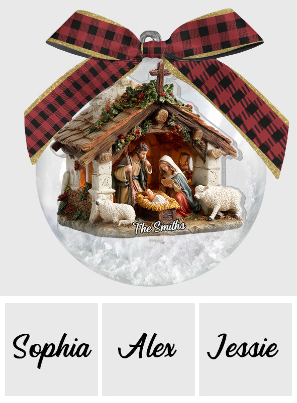 In God We Trust - Personalized Christian Snow Globe Ornament With Bow
