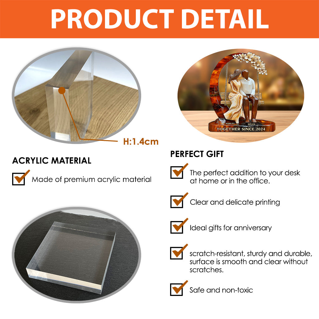 Together Since - Personalized Couple Custom Shaped Acrylic Plaque