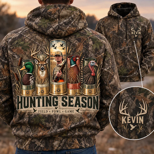 Hunting Season Camo Shirt/ Hoddie - Personalized Hunting All Over Shirt