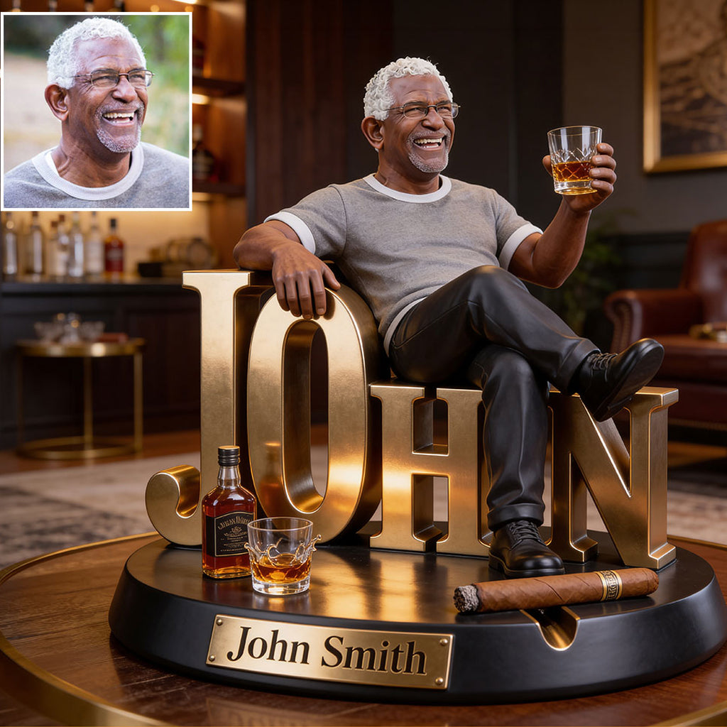 Whiskey- und Zigarrenliebhaber, Geschenk für Männer - Personalisierte Whisky-Acrylplakette