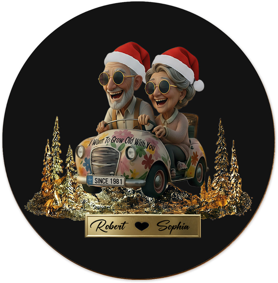 I Want To Grow Old With You - Personalized Couple Whiskey Decanter Set