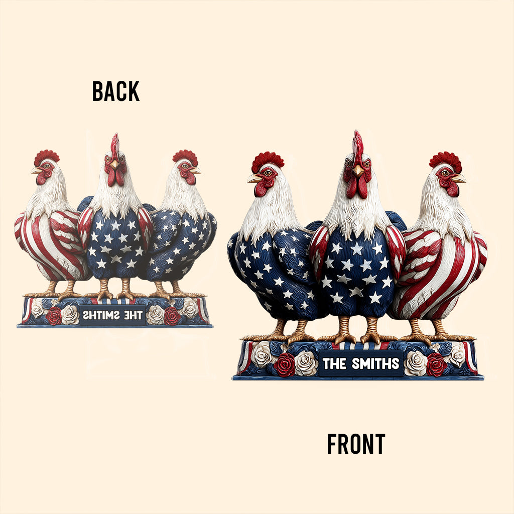 Patriotic Chicken - Personalized Chicken Custom Shaped Acrylic Plaque