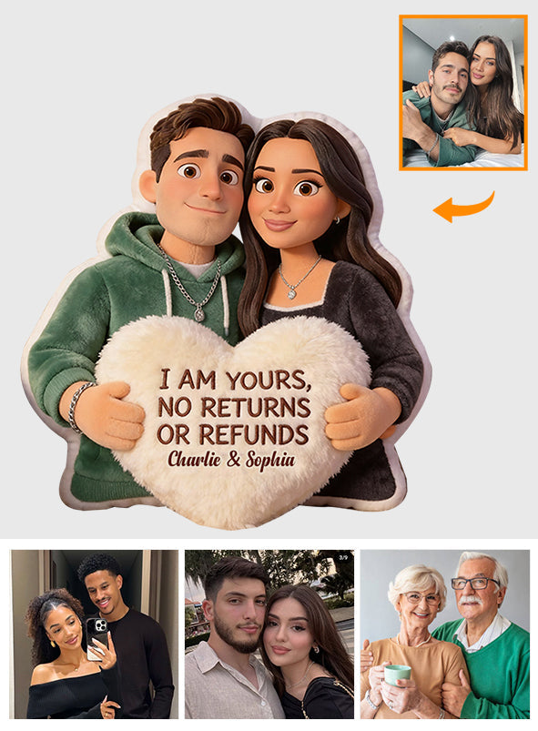 I Am Yours - Personalized Couple Faux Fur Shaped Pillow
