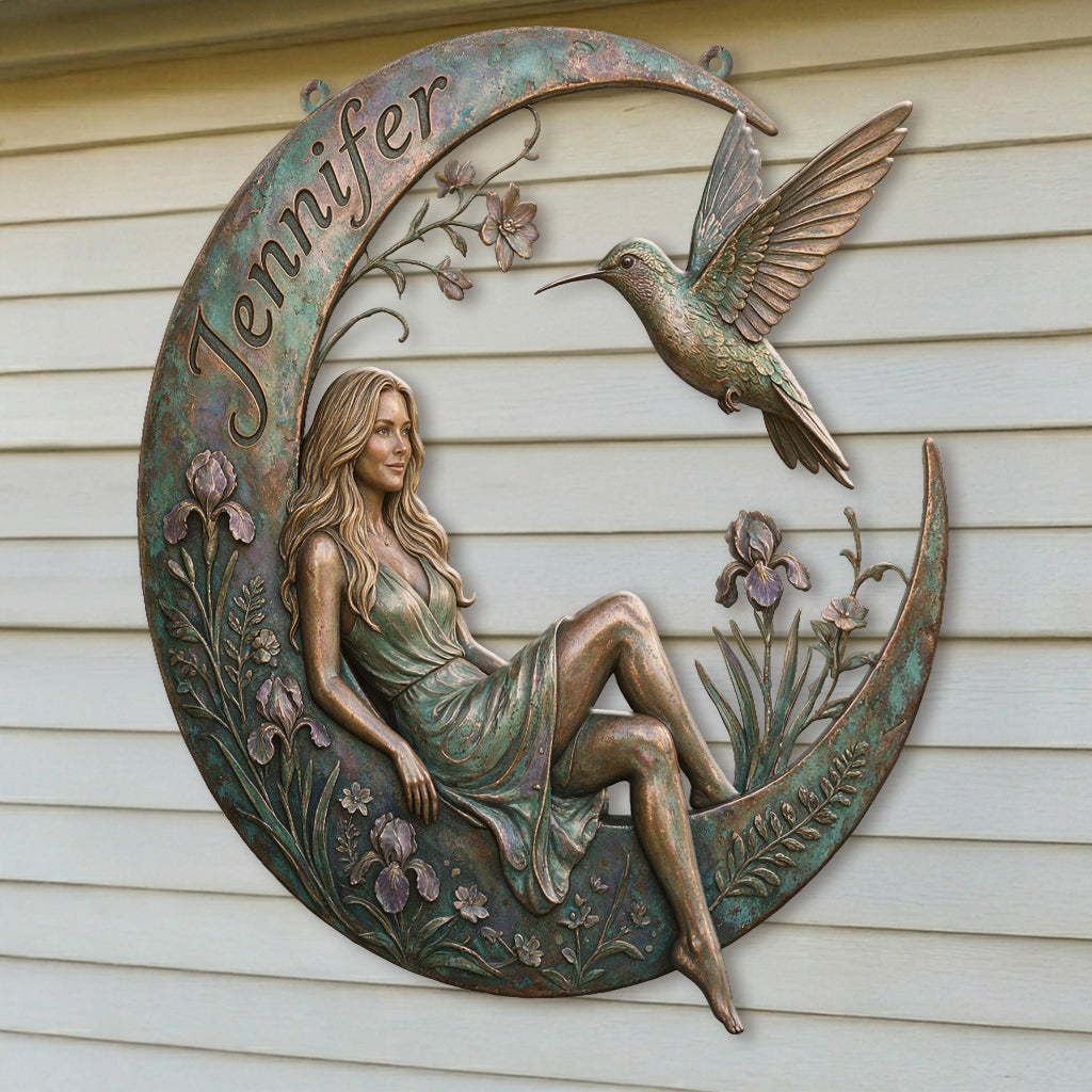 Beautiful Hummingbird - Personalized Hummingbird 3D Printed Cut Metal Sign