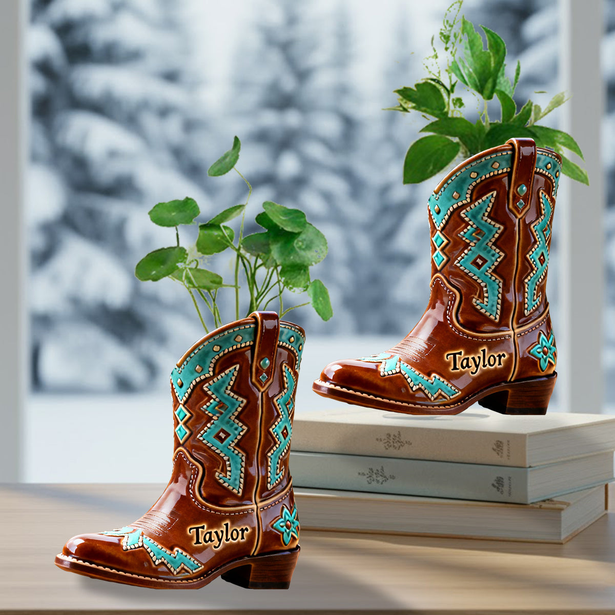 Cowboy Boot - Personalized Country Girl Custom Shape Acrylic Flower Vase