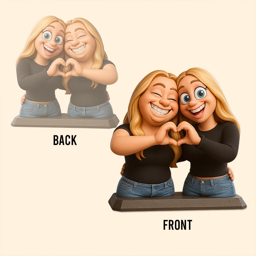 Funny Gift Cartoonish Exaggerated Mascot Style - Personalized Bestie Custom Shaped Acrylic Plaque
