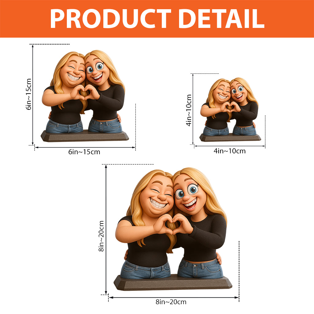 Funny Gift Cartoonish Exaggerated Mascot Style - Personalized Bestie Custom Shaped Acrylic Plaque