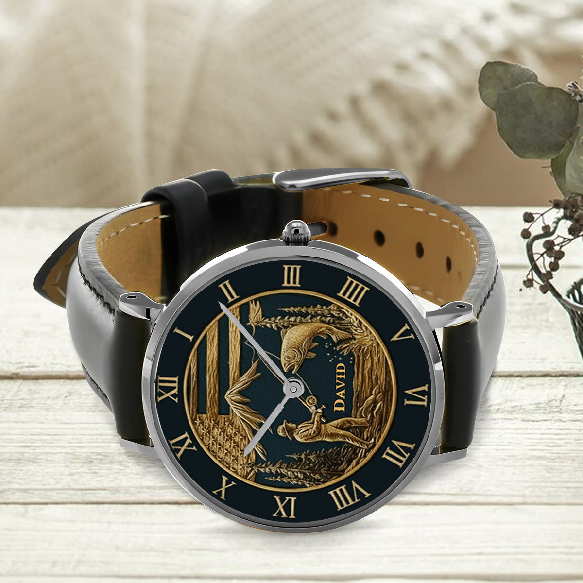 Gift For Fishing Lovers - Personalized Fishing Hand Watch