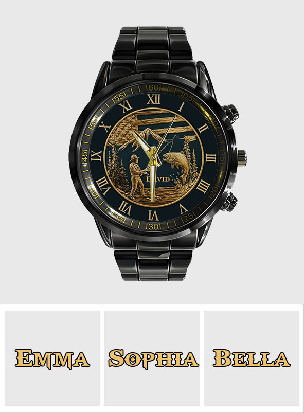 Gift For Fishing Lovers - Personalized Fishing Hand Watch