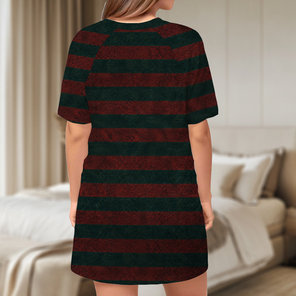 Funny Halloween Gift - Personalized Spicy Couple Sleep T-Shirt Dress
