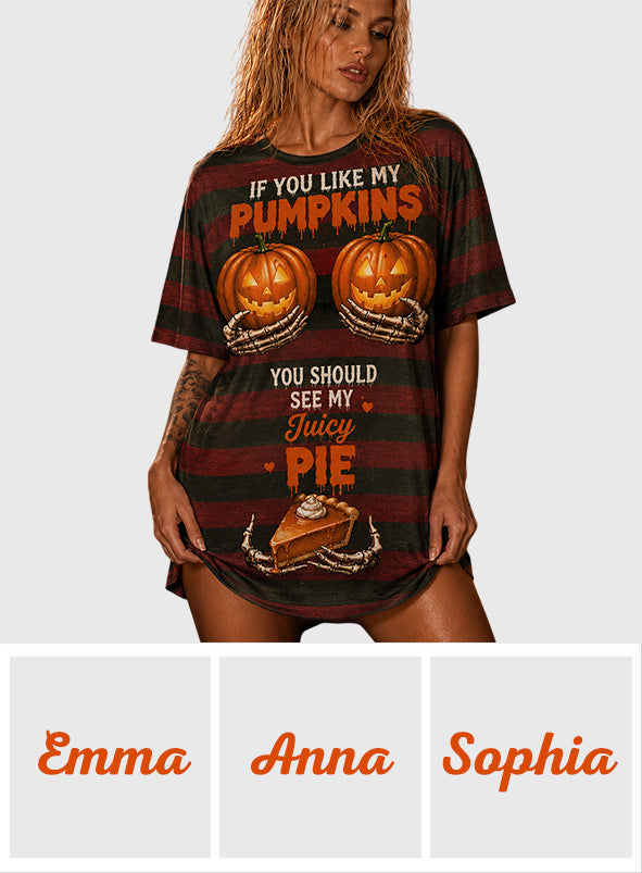 Funny Halloween Gift - Personalized Spicy Couple Sleep T-Shirt Dress