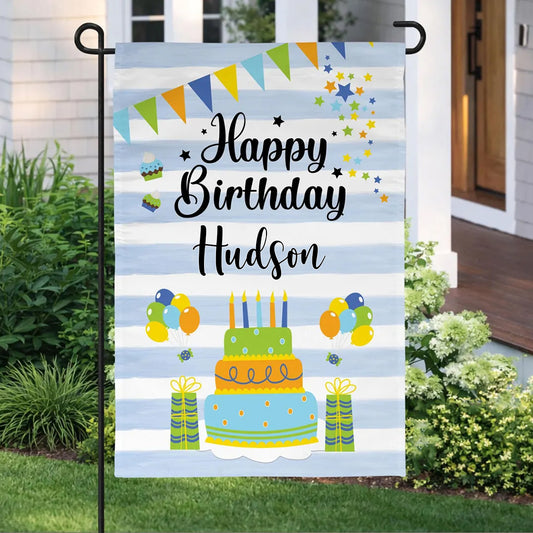 Happy Birthday - Personalized Birthday Garden Flag