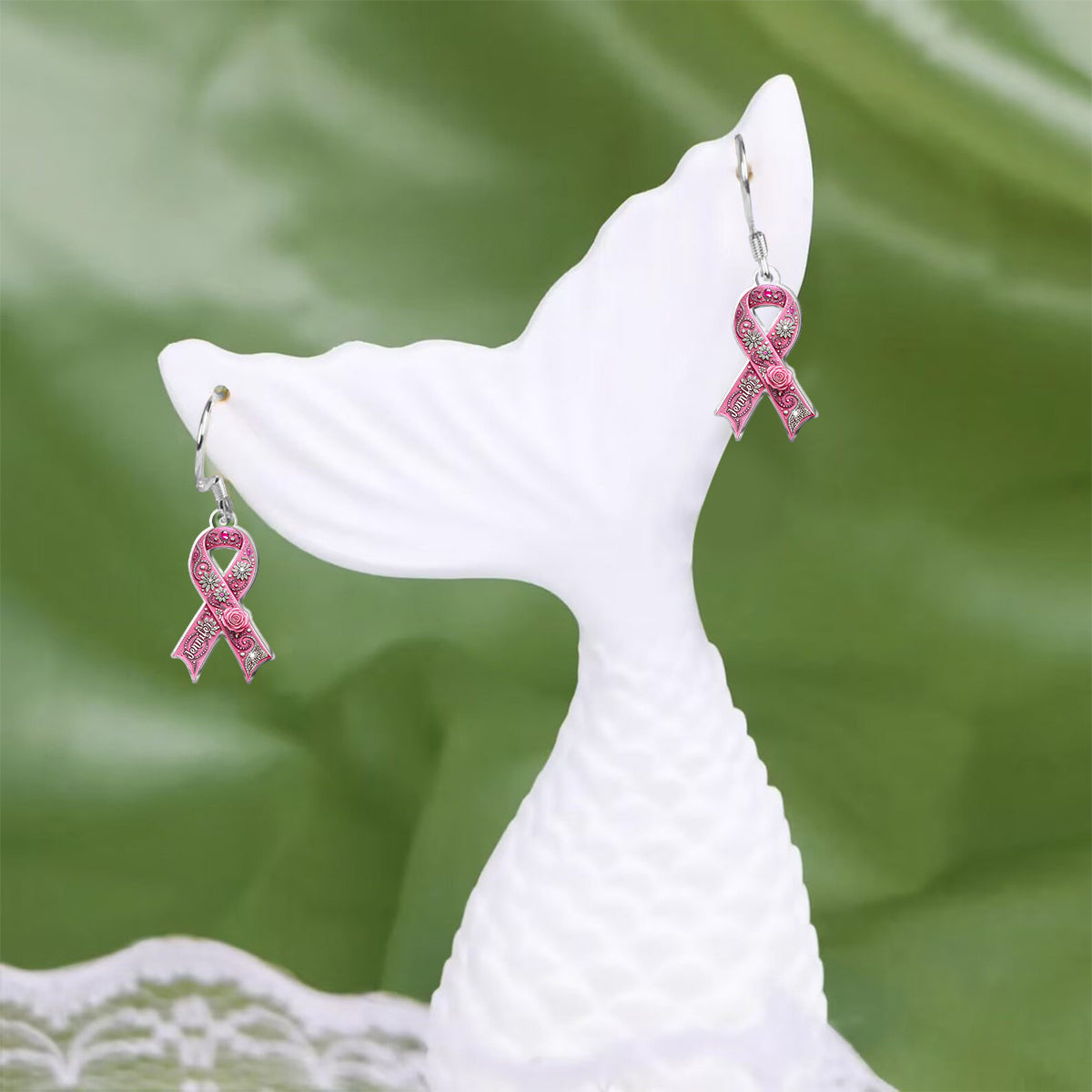 Breast Cancer Awareness - Personalized Breast Cancer Awareness Earrings