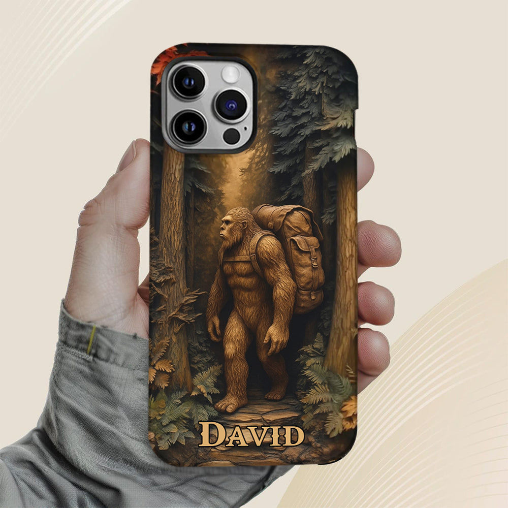 Sasquatch In Forest - Personalized Hiking Full Print Phone Case