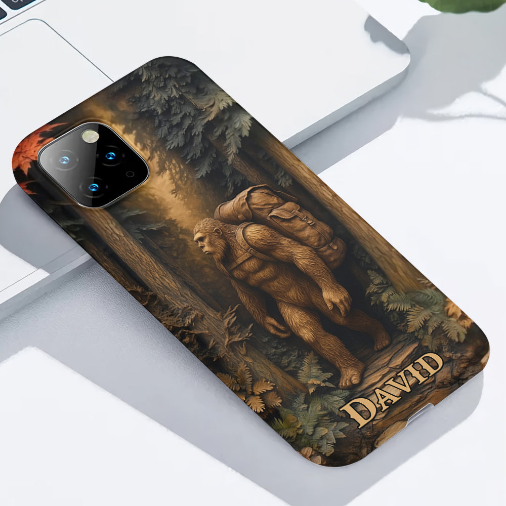 Sasquatch In Forest - Personalized Hiking Full Print Phone Case