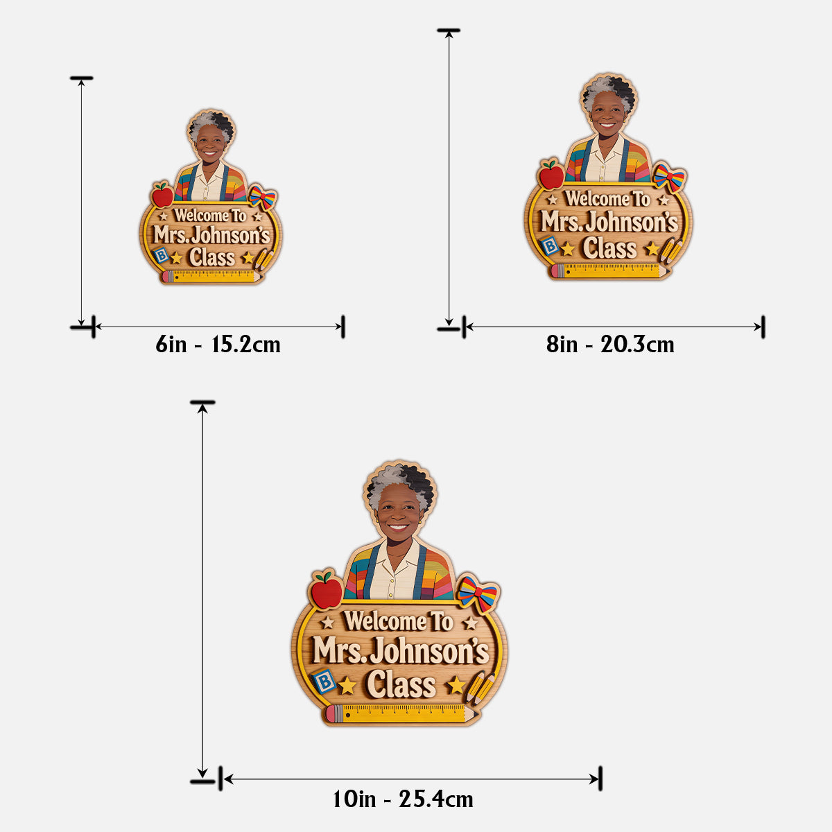 Willkommen in der Lehrerklasse - Personalisierte Lehrer 2-lagige Holztafel / Holzschild