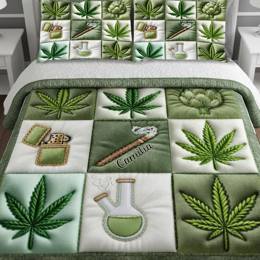 Magic Leaf - Personalized Weed Quilt Set