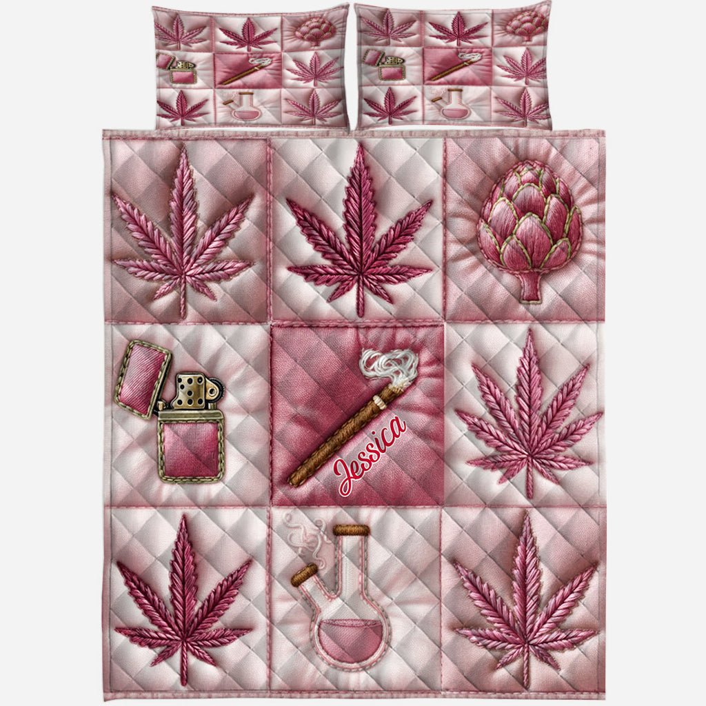 Magic Leaf - Personalized Weed Quilt Set