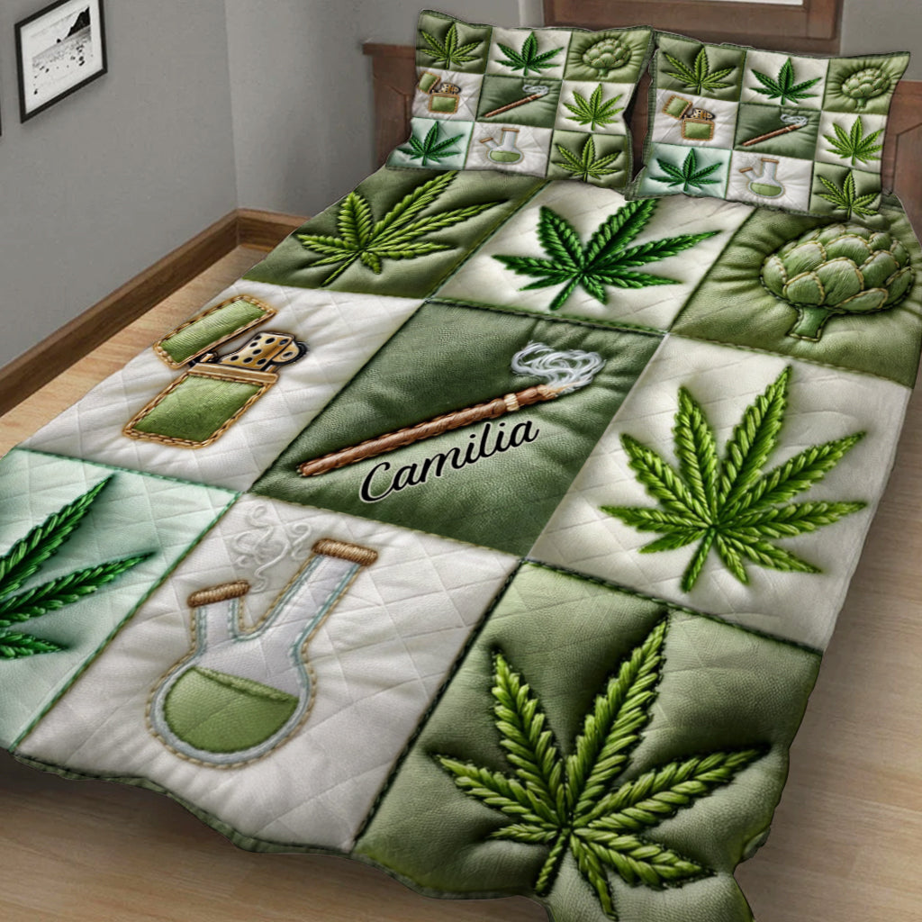 Magic Leaf - Personalized Weed Quilt Set