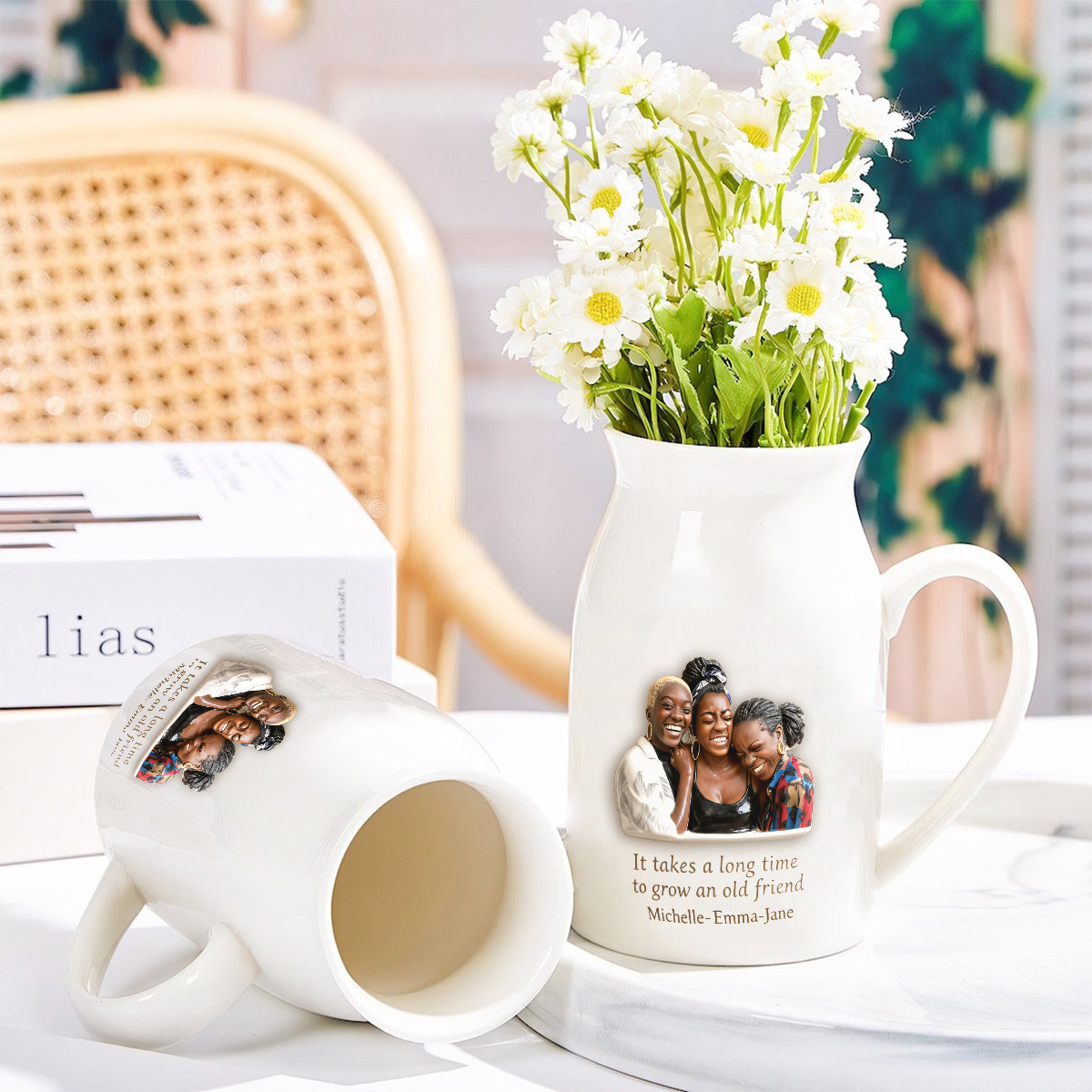 Geschenk für die beste Freundin – Personalisierte Keramik-Blumenvase für die beste Freundin
