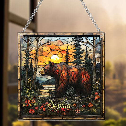 Ours des forêts - Attrape-soleil personnalisé à suspendre à la fenêtre 