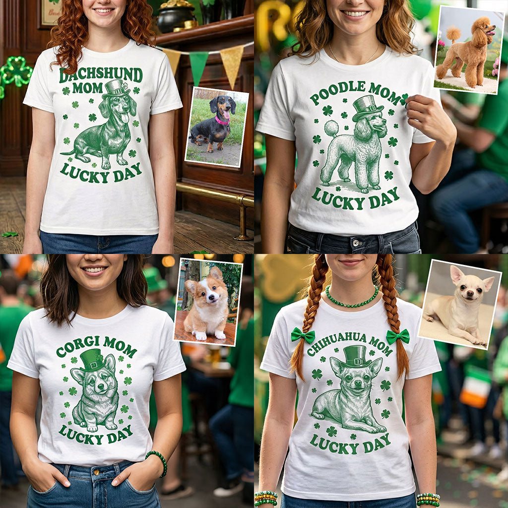 Funny St. Patrick Dog Mom - Personalized Dog All Over Shirt
