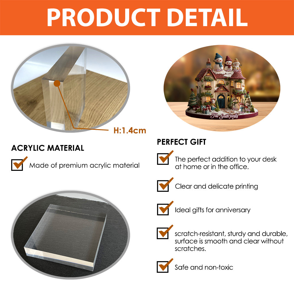 Christmas Time - Personalized Family Custom Shaped Acrylic Plaque