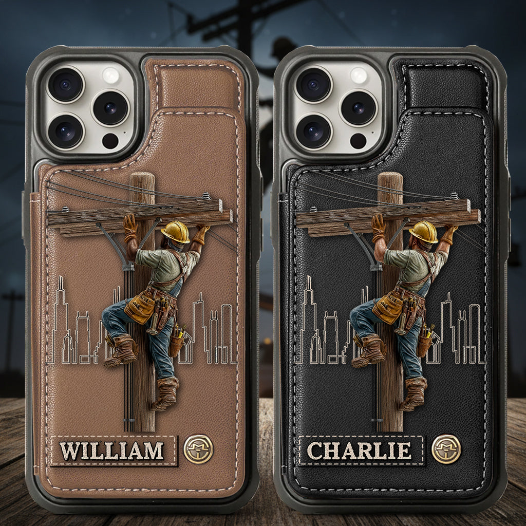 Stärke der Leitung – Personalisierte Handyhülle im Lineman-Stil