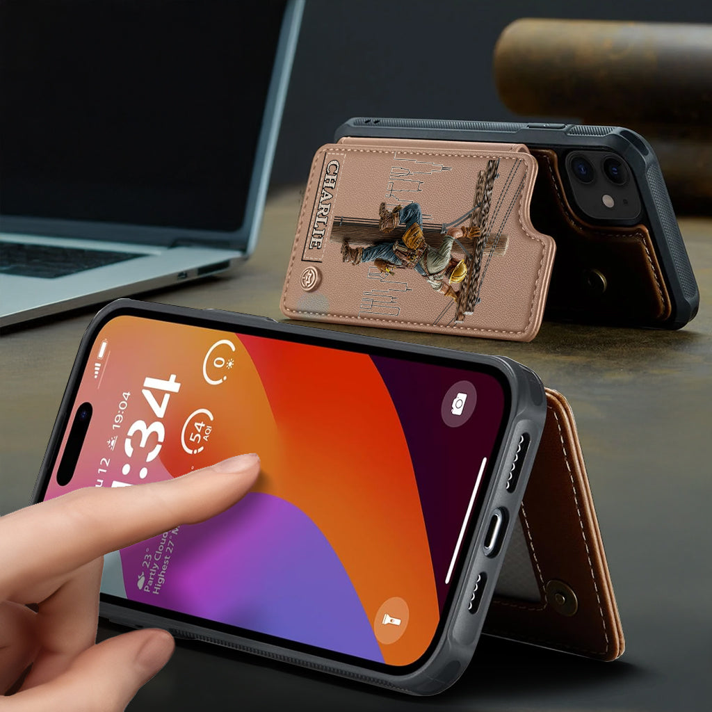 Stärke der Leitung – Personalisierte Handyhülle im Lineman-Stil