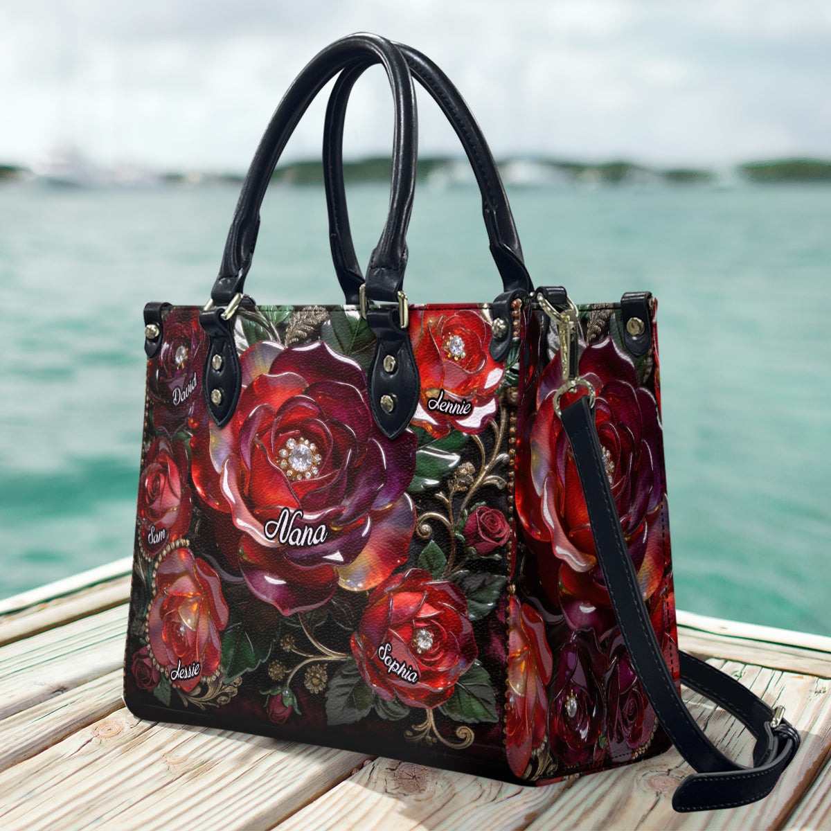 My Garden Gift For Mom, Grandma - Personalized Mother Leather Handbag