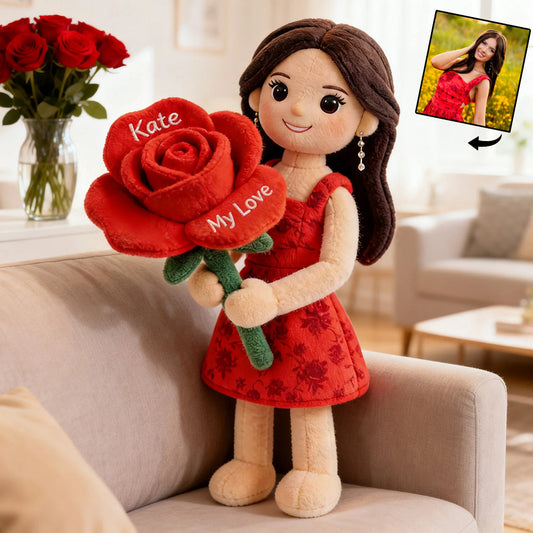 Geburtsblume mit Foto personalisieren – Premium-Kunstfellkissen zur Selbstliebe