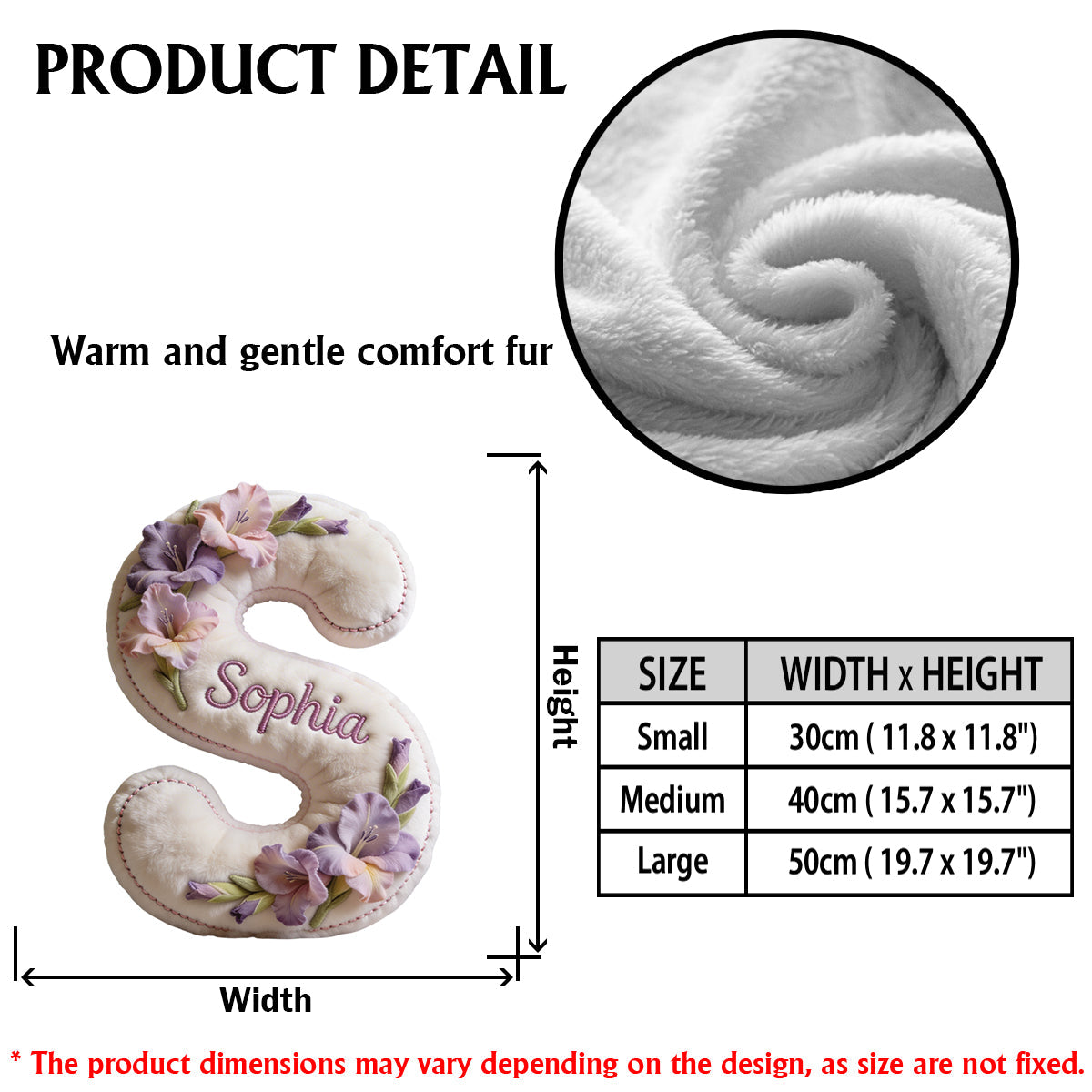 Coussin personnalisé en fausse fourrure premium - Aimez-vous, avec votre photo, votre fleur de naissance et votre initiale.