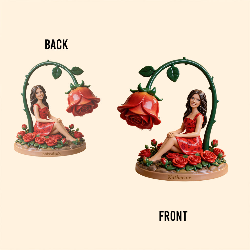 Individuell gestaltete Geburtsblume mit Foto – Personalisierte Acrylplakette in individueller Form zur Selbstliebe