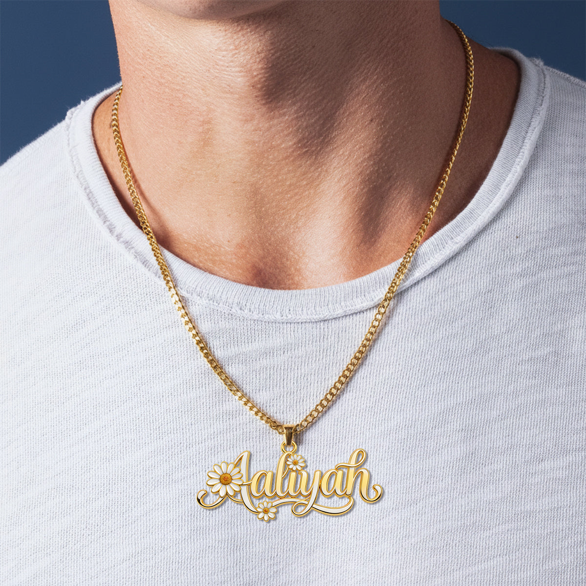 Collier pendentif personnalisé en métal en forme de fleur de naissance - Collier pendentif en métal personnalisé « Amour de soi »