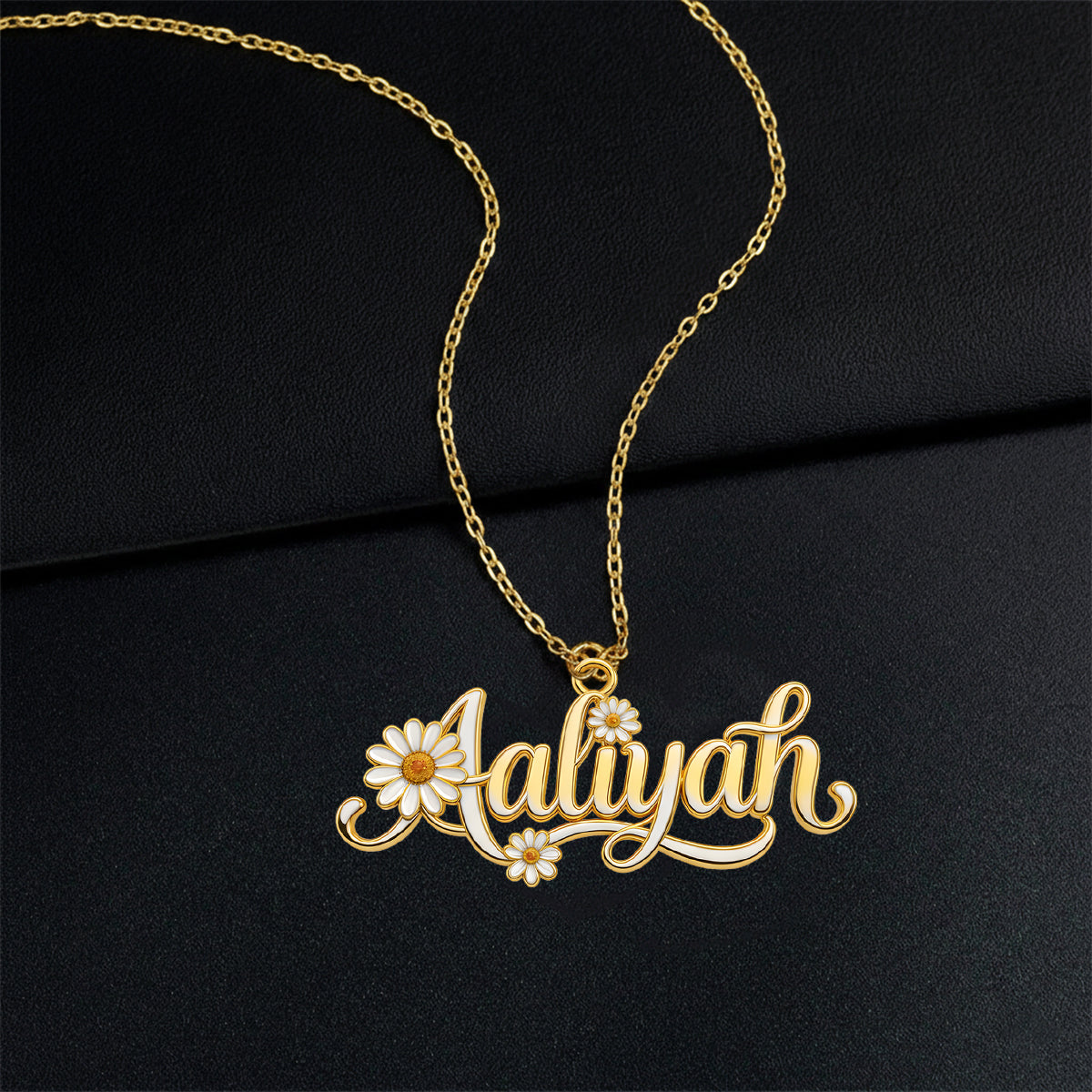 Collier pendentif personnalisé en métal en forme de fleur de naissance - Collier pendentif en métal personnalisé « Amour de soi »