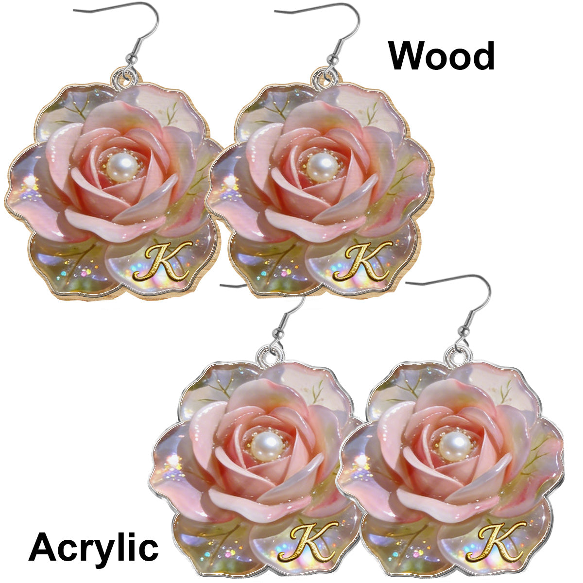 Custom Any Photo Birth Flower - Personalized Birth Month Flower Earrings