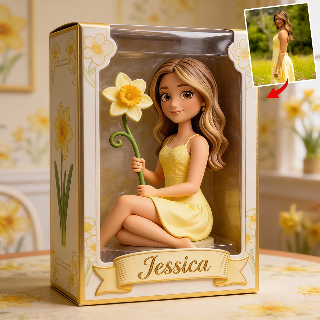 Fleur de naissance personnalisée avec photo - Plaque acrylique personnalisée « Amour de soi » en forme de carte de naissance