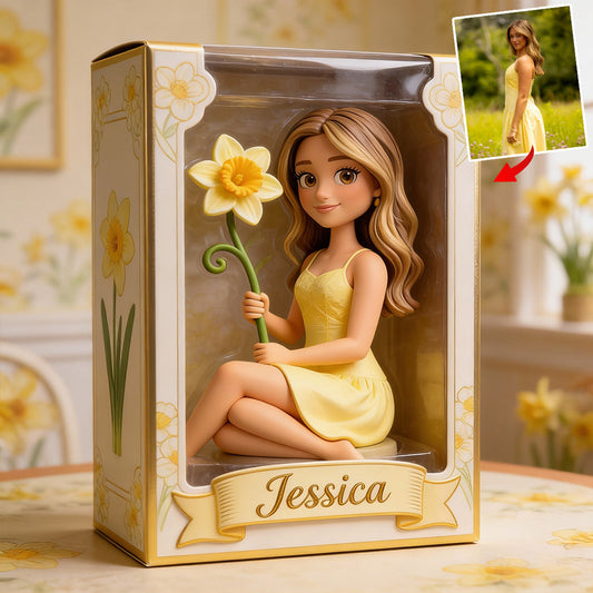 Geburtsblume mit Foto nach Wunsch – Personalisierte Acrylplakette zur Selbstliebe in individueller Form