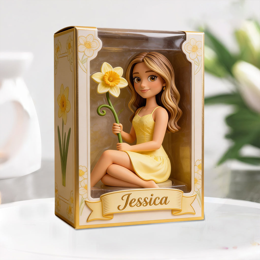 Fleur de naissance personnalisée avec photo - Plaque acrylique personnalisée « Amour de soi » en forme de carte de naissance