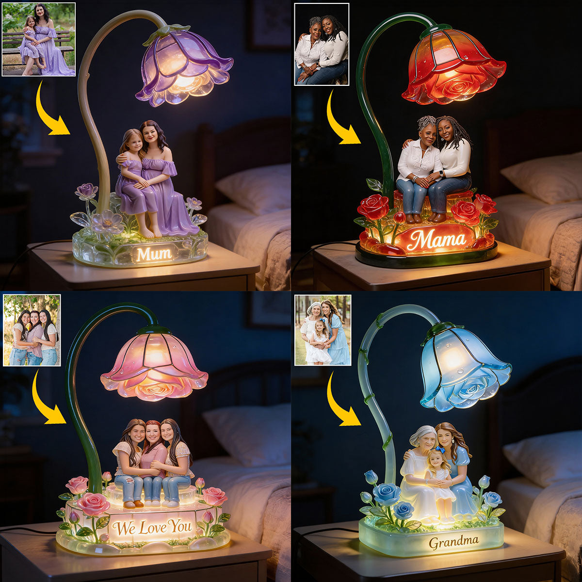 Custom Any Photo Perfect Gift For Mom, Grandma - Personalized Mother Acrylic LED Night Light