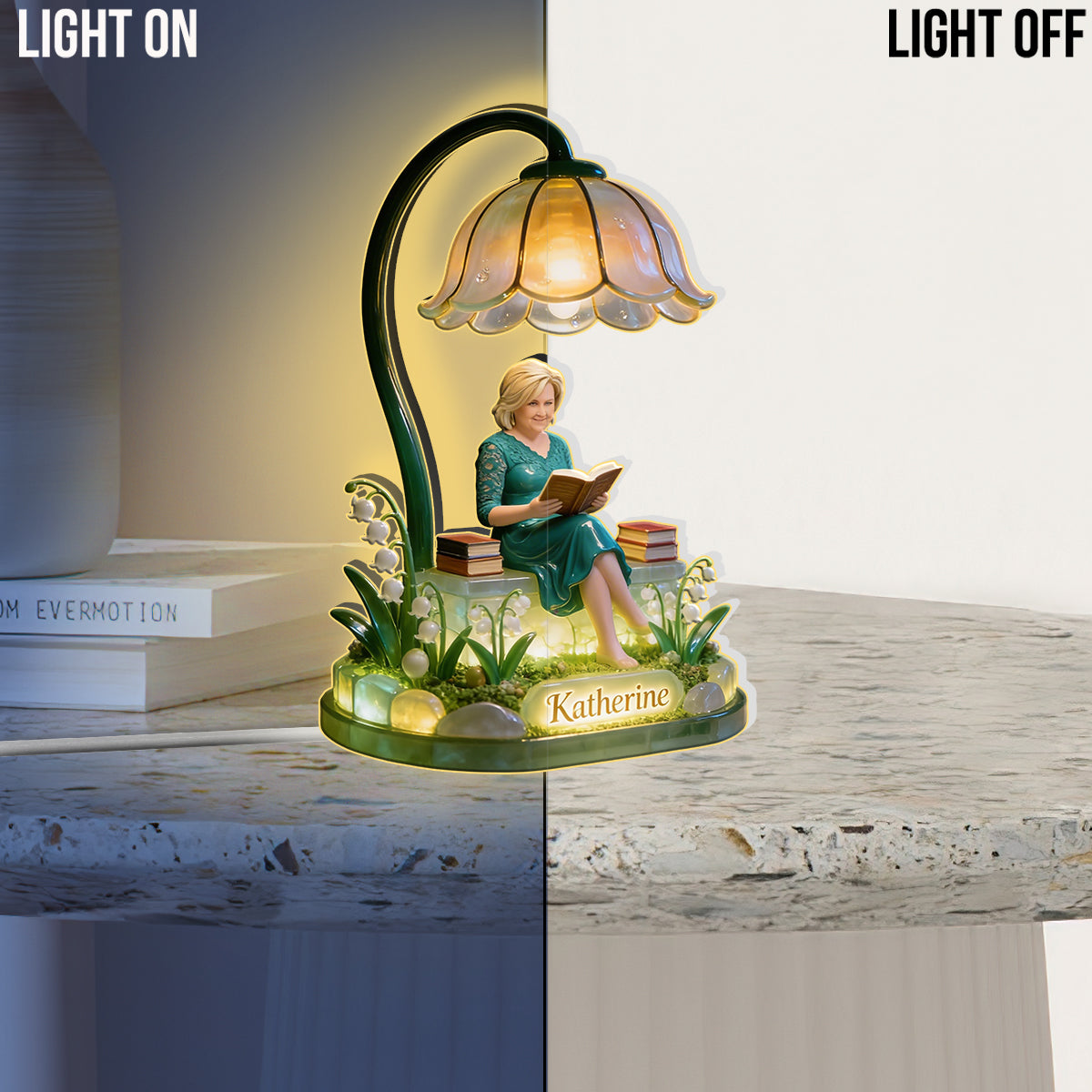 Custom Any Photo Reading Lamp For Book Lovers - Personalized Book Acrylic LED Night Light