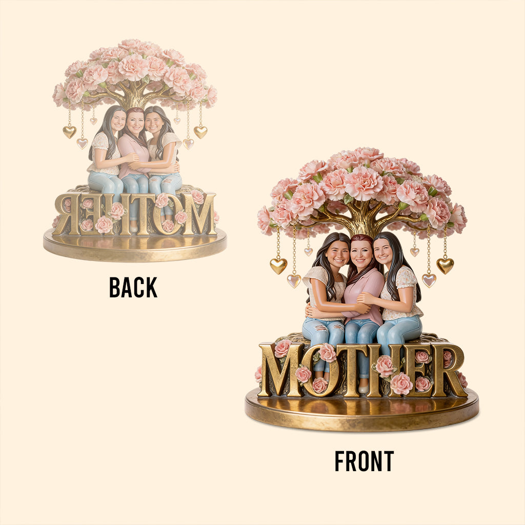 Personalisierte Geburtsblumen-Gedenkgeschenkidee mit Foto für Mama und Oma – Individuell gestaltete Acrylplakette für die Mutter