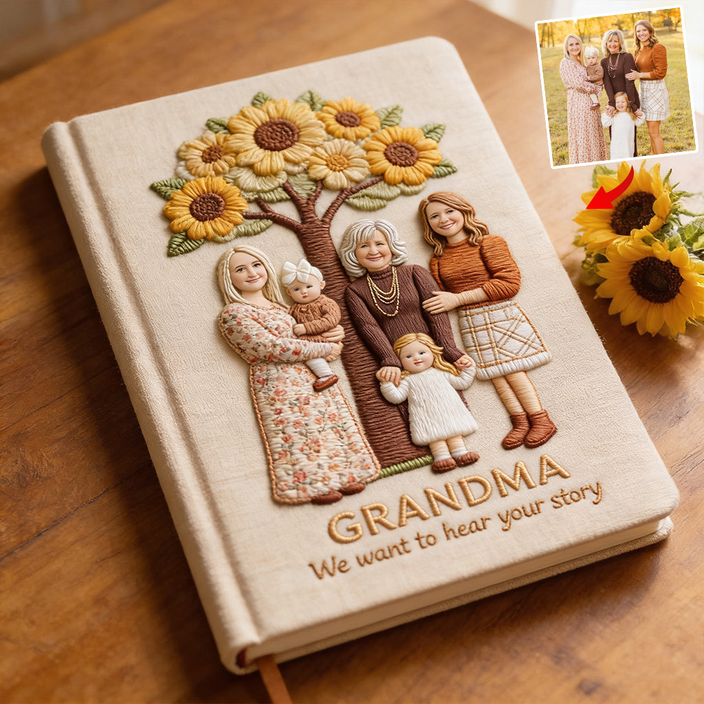N'importe quelle photo, j'ai envie d'entendre votre histoire. Cadeau idéal pour maman, grand-mère - Carnet en cuir personnalisé pour maman
