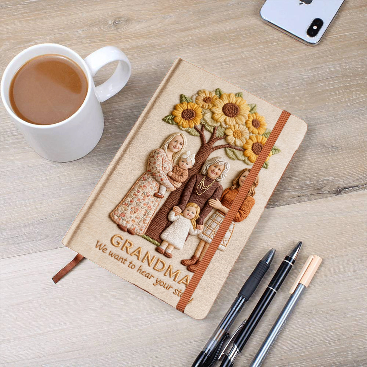 N'importe quelle photo, j'ai envie d'entendre votre histoire. Cadeau idéal pour maman, grand-mère - Carnet en cuir personnalisé pour maman