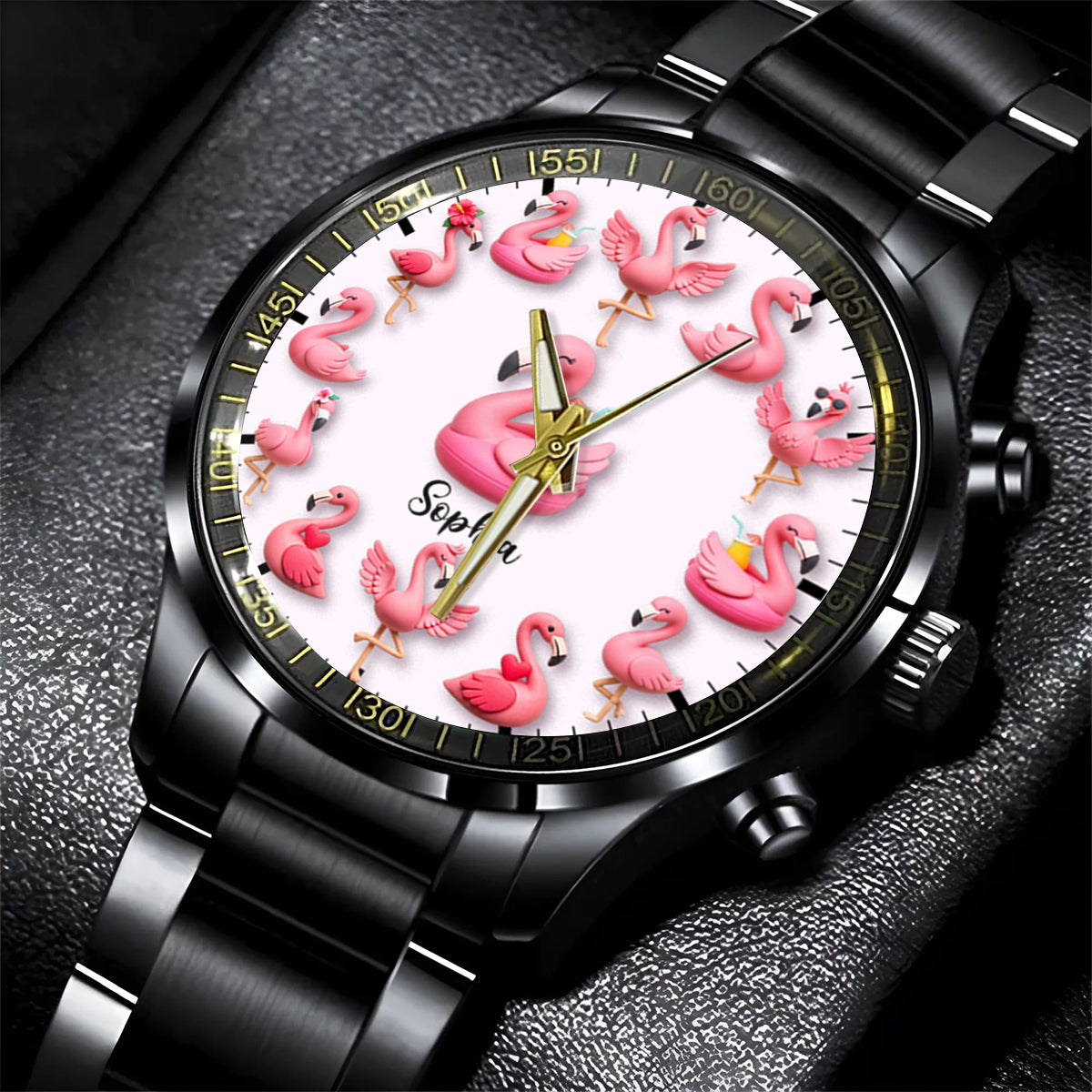 Love Flamingos - Personalized Flamingo Hand Watch