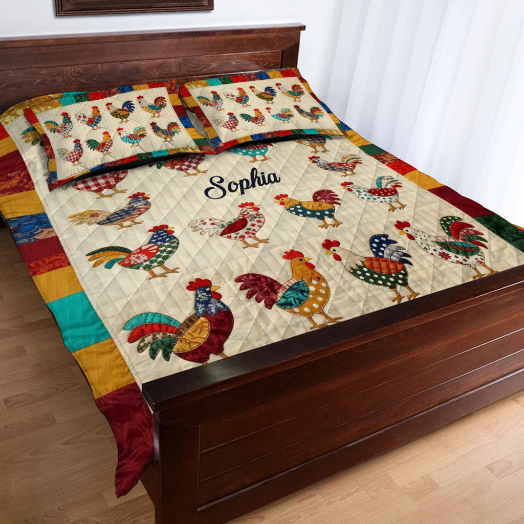Love Chicken - Personalized Chicken Quilt Set