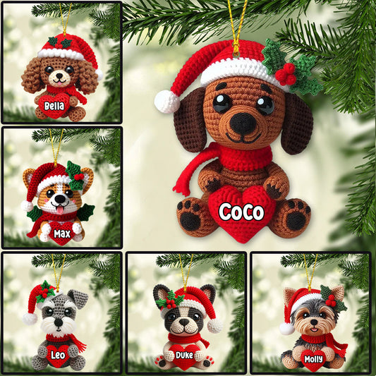 Joyeux Noël, chiens ! - Ornement personnalisé en forme de teckel